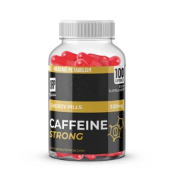 Caffeine Strong QRP Nutrition 300mg capsule bottle for energy and focus