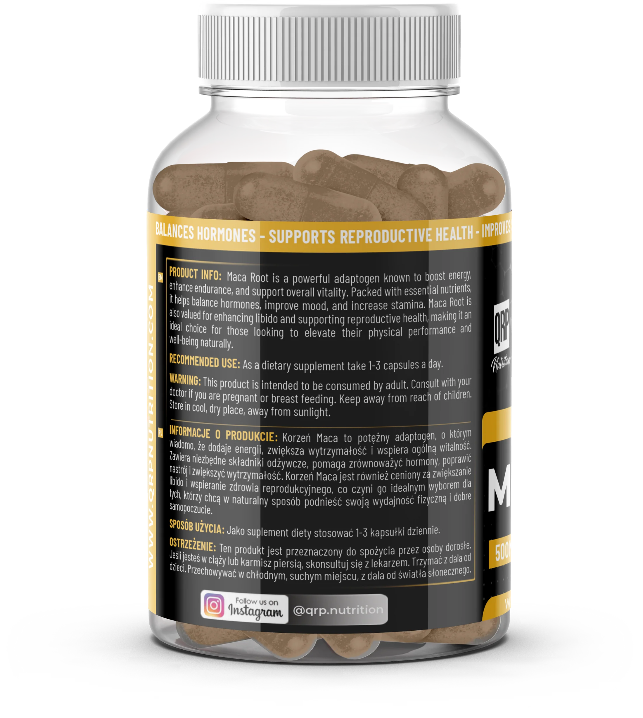 Natural maca extract for hormonal balance, libido, and fertility support